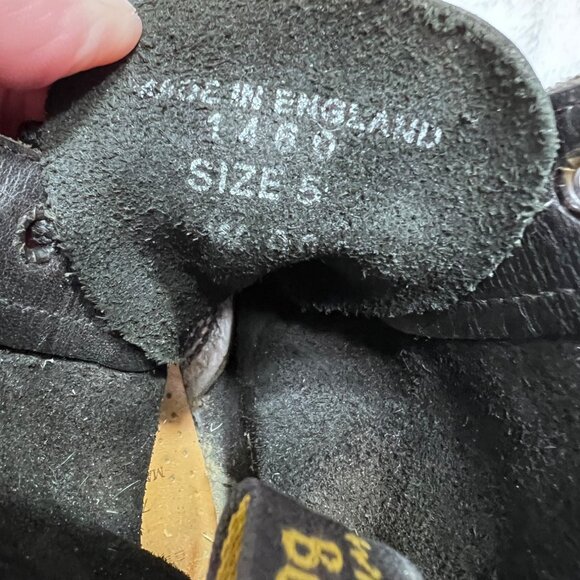 Dr. Martens Mens Black Leather Boots women Size 5 Lace-Up Made In England - Picture 5 of 6